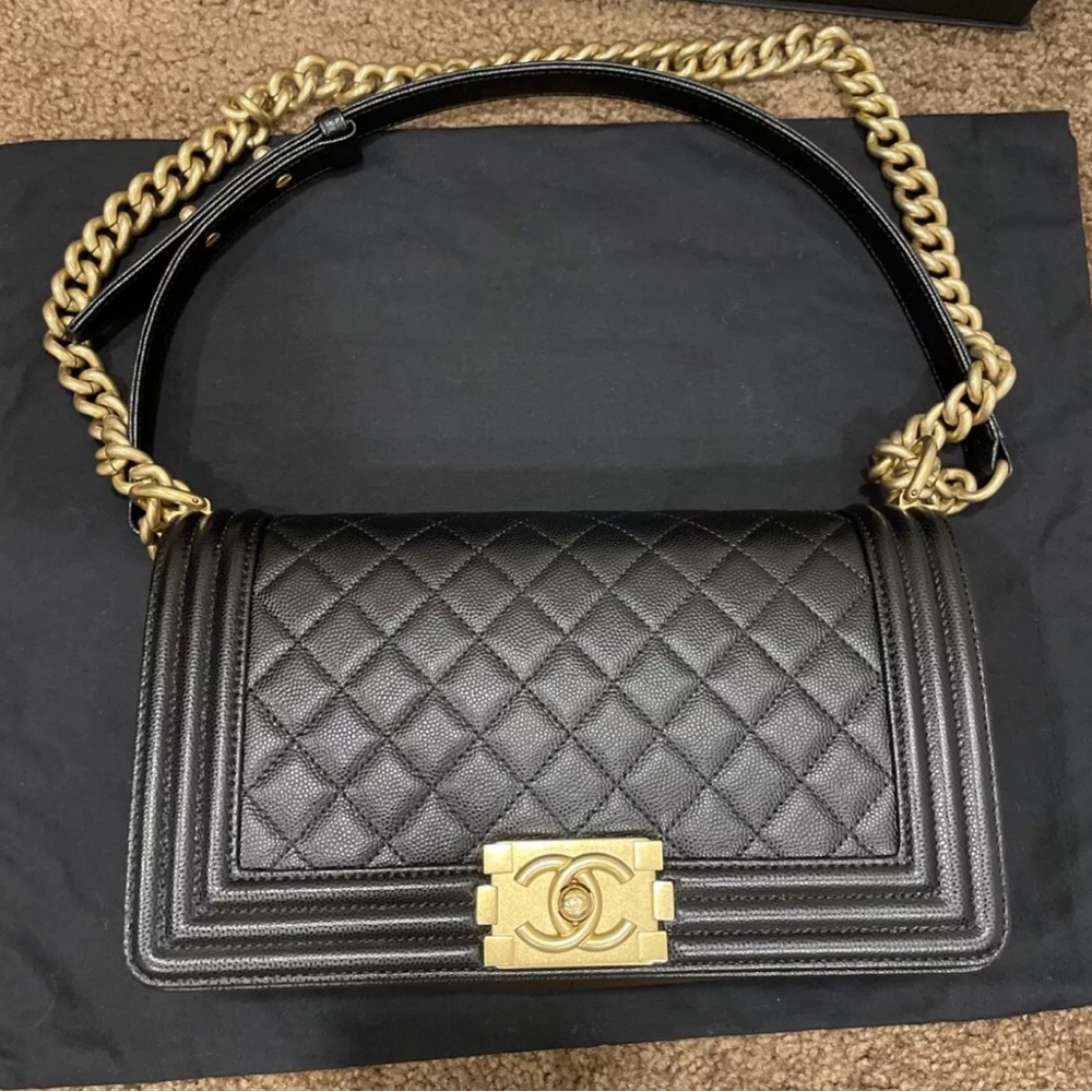 Chanel boy handbag calfskin gold hardware